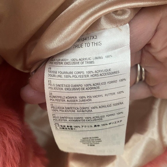 ✨ Volcom Stone Row Women's Pink Shag Embroidered This is Your Future Jacket - Picture 7 of 7